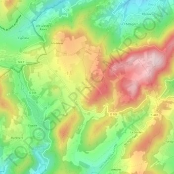 Carte topographique Éteize, altitude, relief