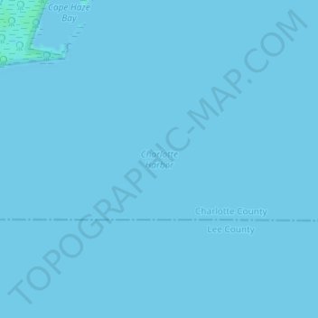Carte topographique Charlotte Harbor, altitude, relief