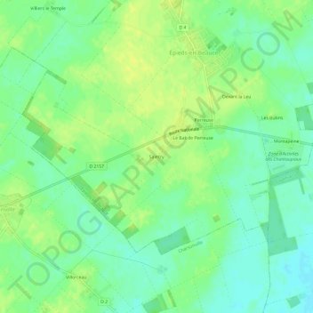 Carte topographique Saintry, altitude, relief