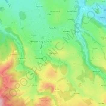 Carte topographique Oberhofen, altitude, relief