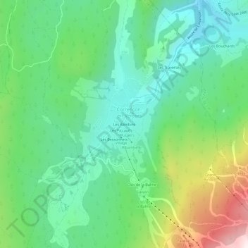 Carte topographique Les Rambins, altitude, relief