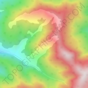 Carte topographique bash, altitude, relief