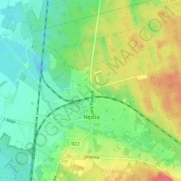 Carte topographique Rogol, altitude, relief