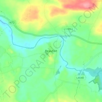 Carte topographique Beaufort, altitude, relief