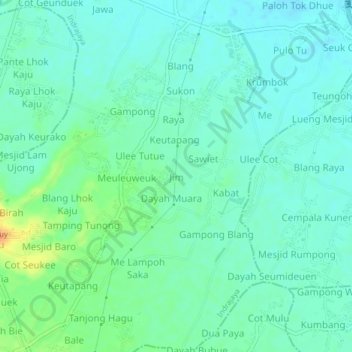 Carte topographique Jim, altitude, relief