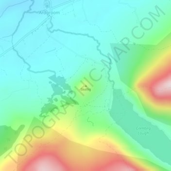 Carte topographique Skellig, altitude, relief