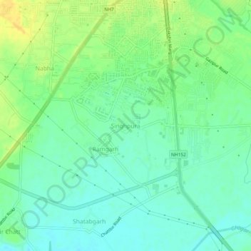 Carte topographique Singhpura, altitude, relief