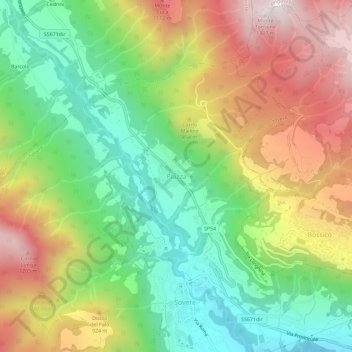 Carte topographique Piazza, altitude, relief