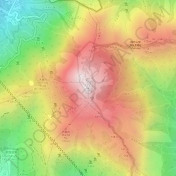 Carte topographique 大帽山, altitude, relief