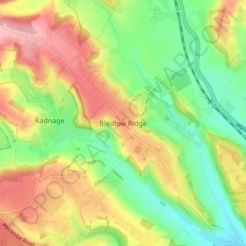 Carte topographique Bledlow Ridge, altitude, relief