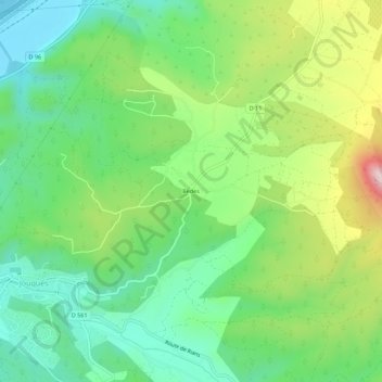 Carte topographique Bèdes, altitude, relief