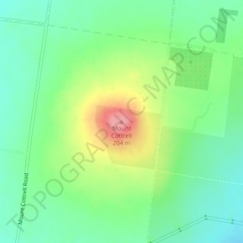 Carte topographique Mount Cottrell, altitude, relief