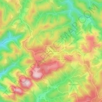Carte topographique Pinhal dos Guarás, altitude, relief