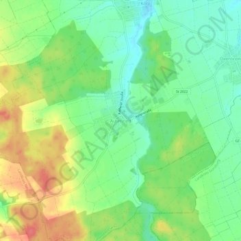 Carte topographique Autenried, altitude, relief
