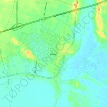 Carte topographique Al Khabra, altitude, relief