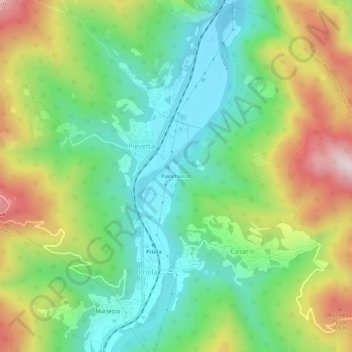 Carte topographique Pianchiosso, altitude, relief