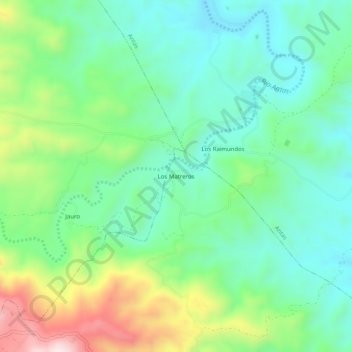 Carte topographique Los Matreros, altitude, relief