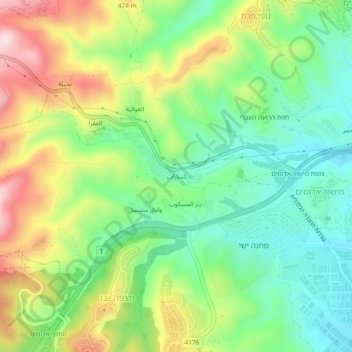 Carte topographique Kasarat, altitude, relief