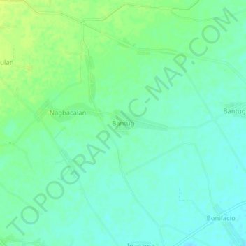 Carte topographique Bantug, altitude, relief