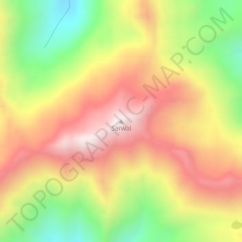 Carte topographique Sarwal, altitude, relief