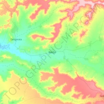 Carte topographique Keïta, altitude, relief