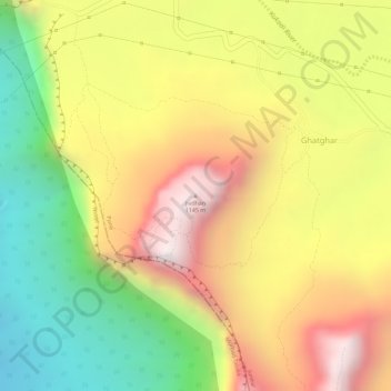 Carte topographique Jivdhan, altitude, relief