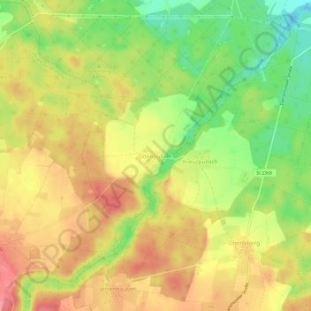 Carte topographique Ödenpullach, altitude, relief