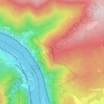 Carte topographique Teufelskadrich, altitude, relief