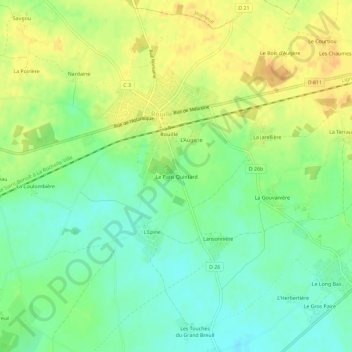 Carte topographique Le Patis Quintard, altitude, relief