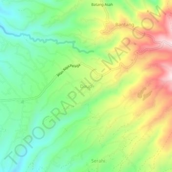 Carte topographique Daup, altitude, relief