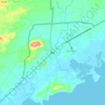 Carte topographique Ipil, altitude, relief