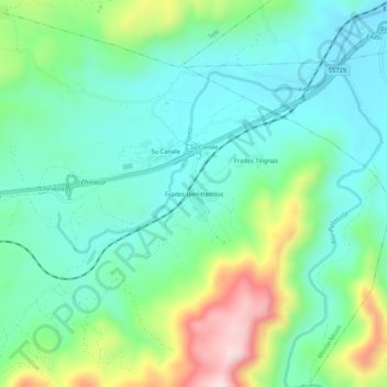 Carte topographique Frades Berritteddos, altitude, relief