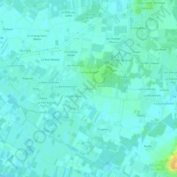 Carte topographique La Croix, altitude, relief