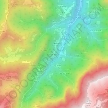 Carte topographique Col dei Silvestri, altitude, relief