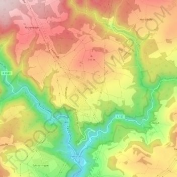 Carte topographique Berau, altitude, relief