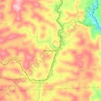 Carte topographique Andranomiady, altitude, relief