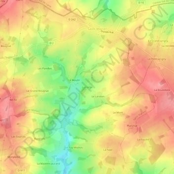 Carte topographique La Forge, altitude, relief