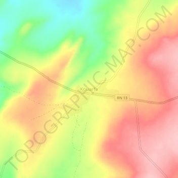 Carte topographique Kouarfa, altitude, relief
