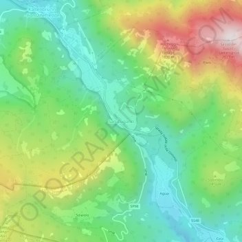 Carte topographique San Lugano, altitude, relief