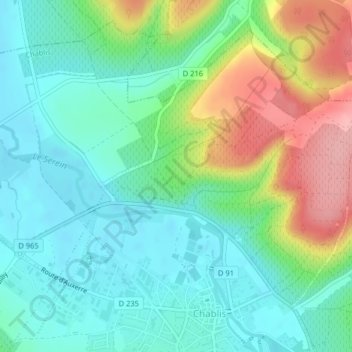 Carte topographique Les Preuses, altitude, relief