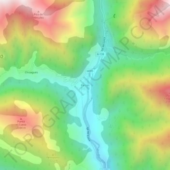 Carte topographique Parzán, altitude, relief
