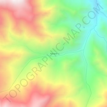 Carte topographique Yurutse, altitude, relief