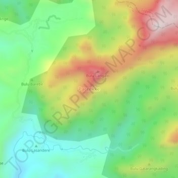 Carte topographique Paccekke, altitude, relief
