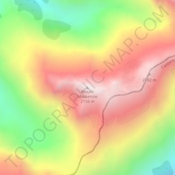 Carte topographique Mount Mackenzie, altitude, relief