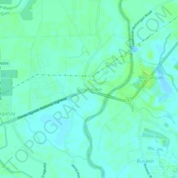 Carte topographique Guadalupe, altitude, relief