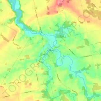 Carte topographique Paisley, altitude, relief
