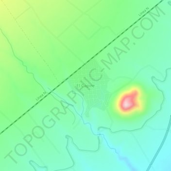 Carte topographique El Capire, altitude, relief