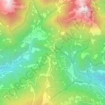 Carte topographique Croce d'Aune, altitude, relief