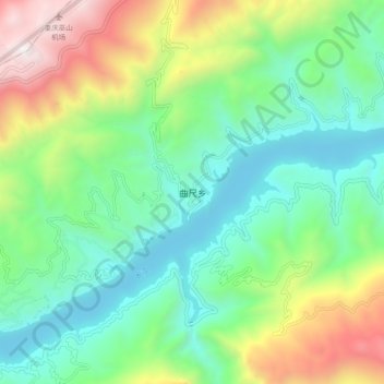 Carte topographique 曲尺乡, altitude, relief