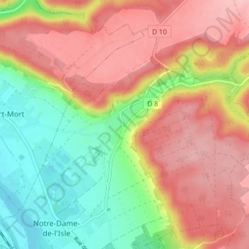 Carte topographique Pressagny-le-Val, altitude, relief